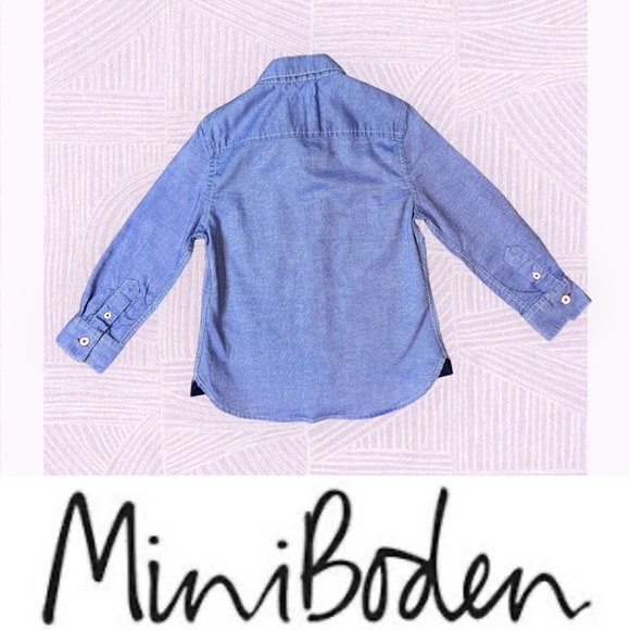 Mini Boden Blue Dress Shirt, Size 2-3‎ Years, MSRP $40 - Picture 3 of 5